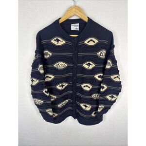 Purely Australian Women XS 100% Merino Wool Cardigan Kangaroo Pattern Australia